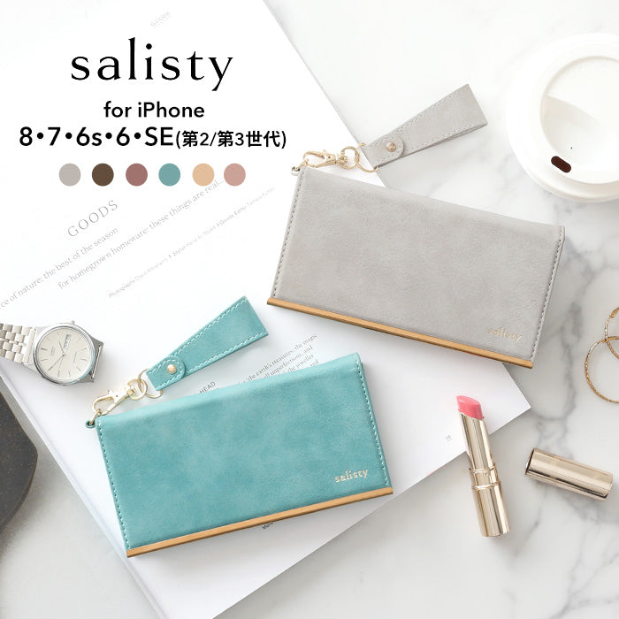【iPhone 8/7/6s/6/SE(第2/第3世代)専用】salisty(サリスティ)スエードスタイルダイアリーケース【salisty公式】