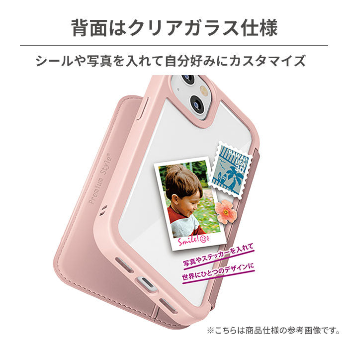 iPhone 14 Pro専用]Premium Style ガラスフリップケース