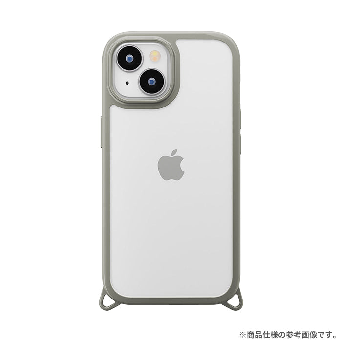 [iPhone 15/14専用]Premium Style カスタマイズストラップホール クリアタフケース