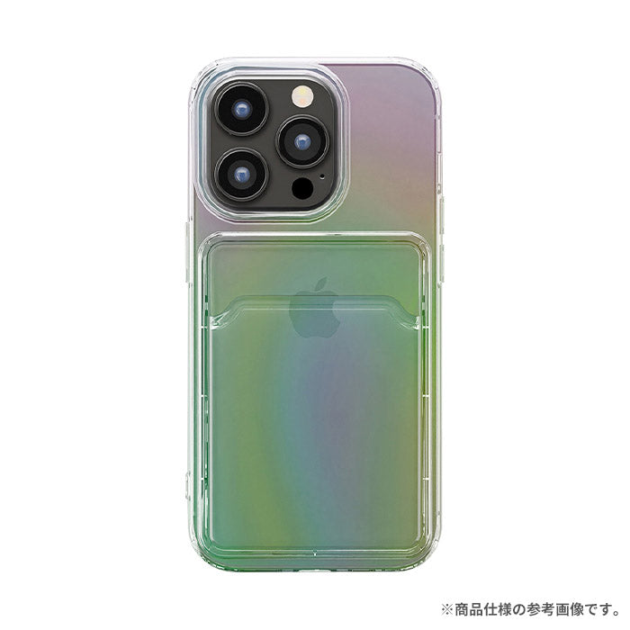 [iPhone 15/15 Pro/14専用]Premium Style ポケット付 TPUケース(オーロラ)