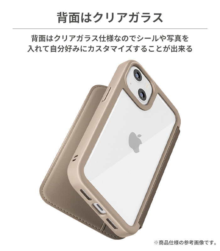 [iPhone 15 Plus/15 Pro Max専用]Premium Style ガラスフリップケース