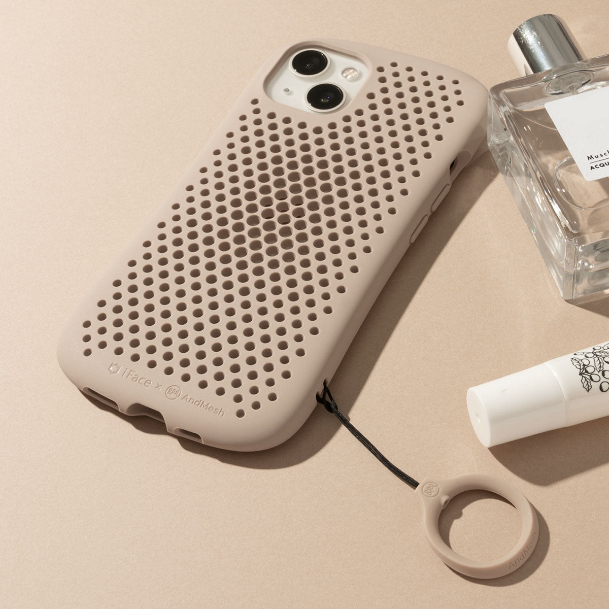 追跡送料込☆LEOPARDESS 斜め掛けメタルメッシュスマホケース AndMesh×KIBACOWORKSコラボ】天然木にレーザー彫刻を施した