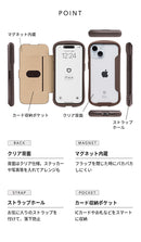 [iPhone 15/15 Pro/15 Pro Max/14/13/12/12 Pro/8/7/SE(第2/第3世代)専用]iFace Reflection ダイアリー ポリカーボネート クリアケース