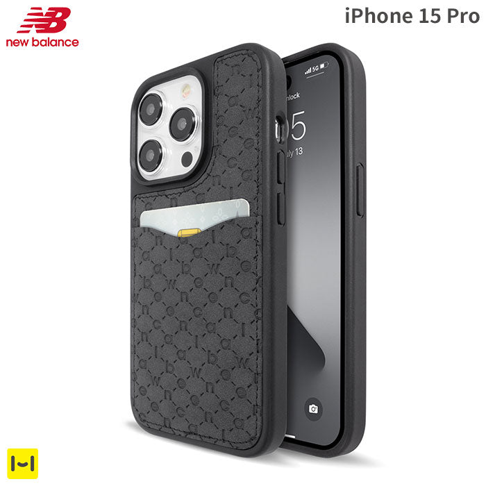 [iPhone 15 Pro専用]New Balance/ニューバランス カード収納付きケース(モノグラム/ブラック)