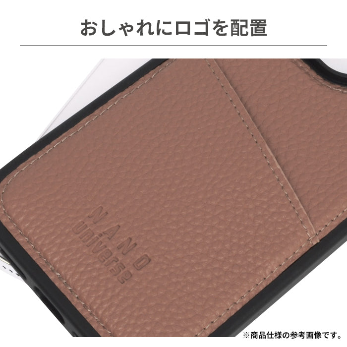 [iPhone 15専用]nano universe ナノユニバース カードポケット付レザーケース