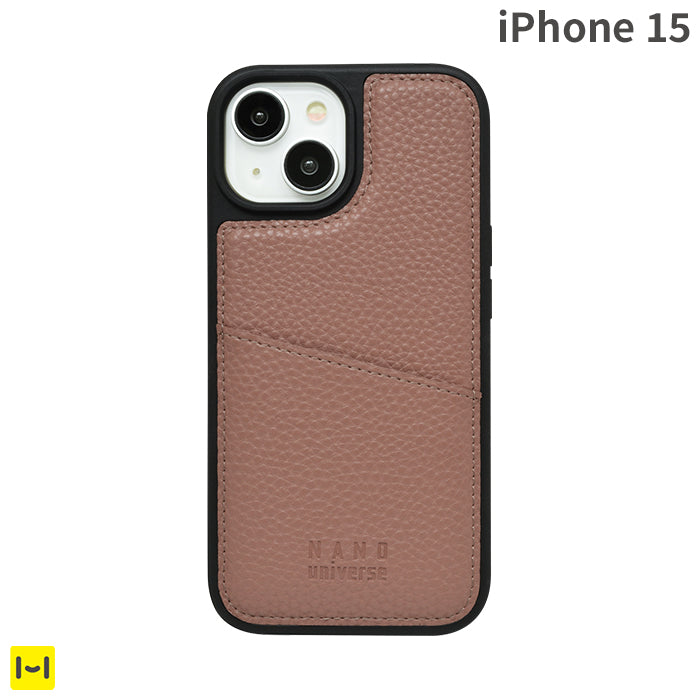 [iPhone 15専用]nano universe ナノユニバース カードポケット付レザーケース