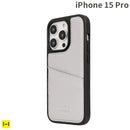 [iPhone 15 Pro専用]nano universe ナノユニバース カードポケット付レザーケース(グレー)