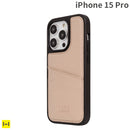 [iPhone 15 Pro専用]nano universe ナノユニバース カードポケット付レザーケース(ピンクベージュ)