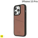 [iPhone 15 Pro専用]nano universe ナノユニバース カードポケット付レザーケース(ピンクブラウン)