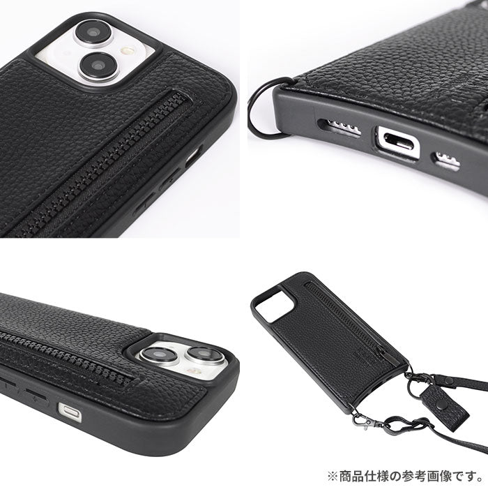 [iPhone 15 Pro専用]nano universe ナノユニバース ジップポケット付きケース(ピンクブラウン)