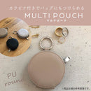 Melia ラウンド型 PUレザー マルチポーチ