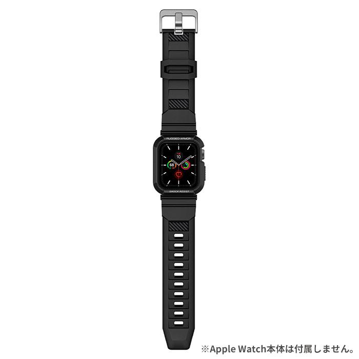 [AppleWatchSeriesSE/6/5/4(40mm)専用]SpigenRuggedArmorProバンド一体型ケース(ブラック)｜スマホケース・スマホカバー・iPhoneケース通販のHamee