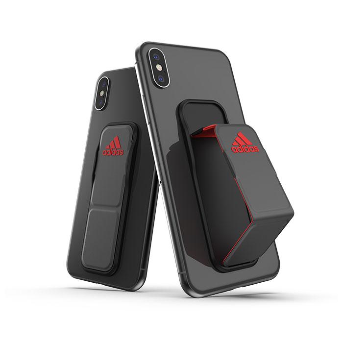 [各種スマートフォン対応]adidas Performance UNIVERSAL GRIP BAND(Black/Red) スマホリング ｜スマホケース・スマホカバー・iPhoneケース通販のHamee