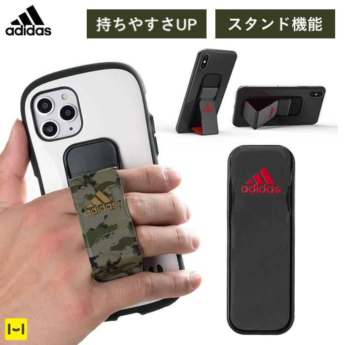 [各種スマートフォン対応]adidas Performance UNIVERSAL GRIP BAND(Black/Red) スマホリング ｜スマホケース・スマホカバー・iPhoneケース通販のHamee
