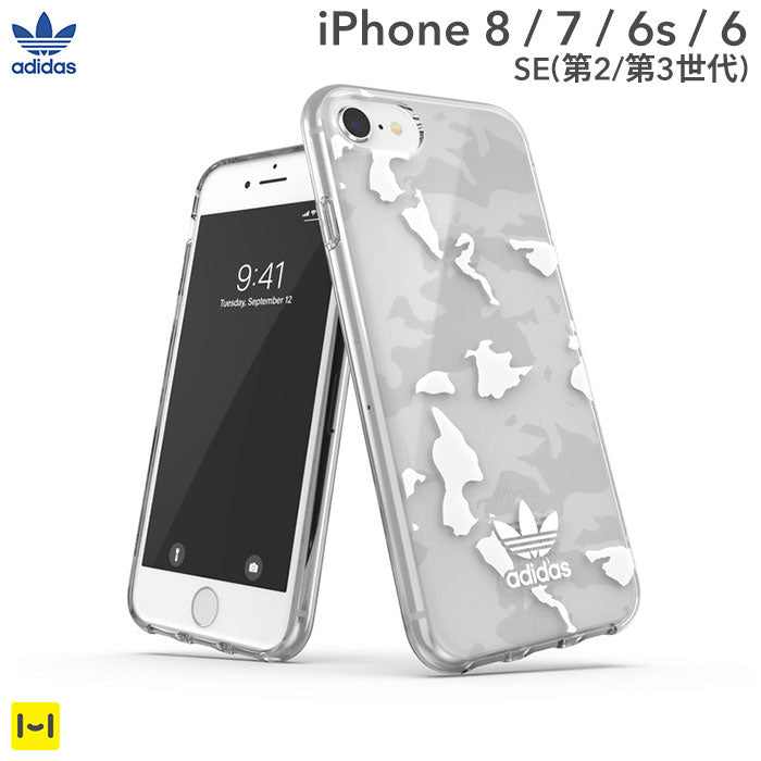 [iPhone 8/7/6s/6/SE(第2/第3世代)専用]adidas アディダス Originals TPU Moulded Case camo(Clear/White)