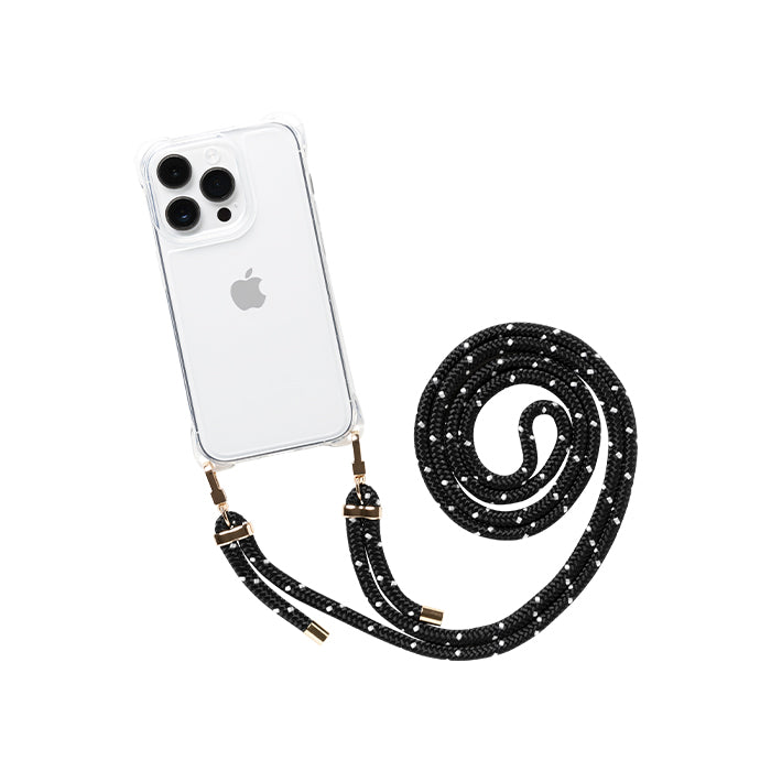 【新】[iPhone 14/13専用]ULTRA FINE 4つ角ストラップホール付クリアケース ショルダーストラップ付き(ルビーレッド)｜スマホケース・スマホカバー・iPhoneケース通販のHamee