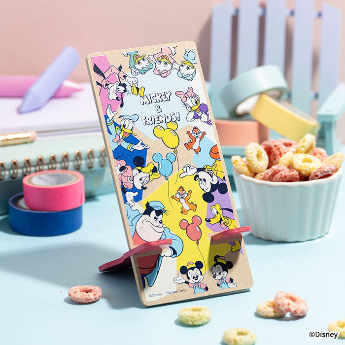 各種スマートフォン対応]ディズニーキャラクター 組み立て式ウッド