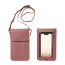 [各種スマートフォン対応]クリアポケット付きスマホショルダーポーチ